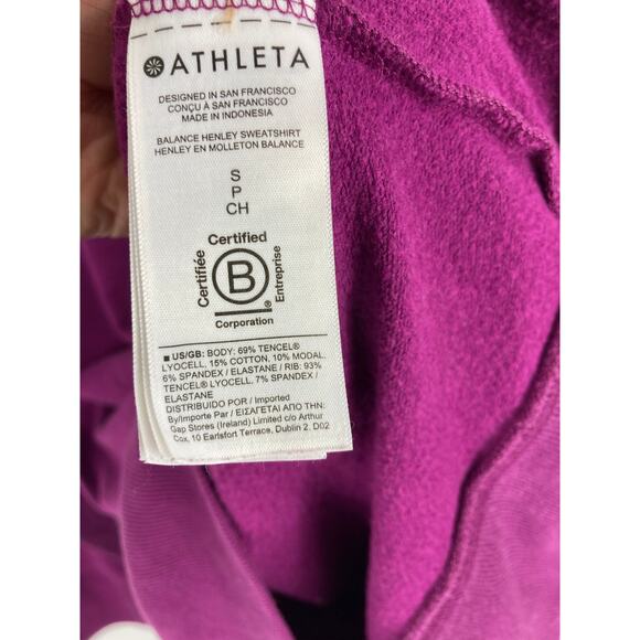 Athleta Balance Henley Sweatshirt Purple Size Small - Picture 5 of 7